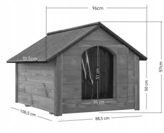 Buda drewniana ocieplana dla psa PREMIUM XXL bardzo duża palisander