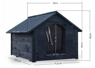 Buda drewniana ocieplana dla psa PREMIUM XL duża pinia