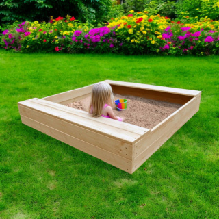 Duża piaskownica drewniana dziecięca + plandeka - producent