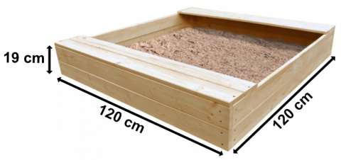 Duża piaskownica drewniana dziecięca + plandeka - producent Duża piaskownica drewniana dziecięca + plandeka - producent