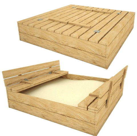 Duża piaskownica drewniana zamykana dziecięca + plandeka - producent Duża piaskownica drewniana zamykana dziecięca + plandeka - producent