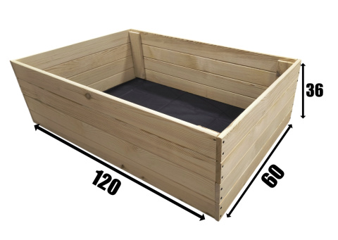Warzywniak skrzynia na warzywa inspekt drewniany 60x120 podwyższany 36cm Warzywniak skrzynia na warzywa inspekt drewniany 60x120 podwyższany 36cm