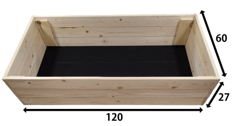 Warzywniak skrzynia na warzywa inspekt drewniany 60x120 wysoki 27cm Warzywniak skrzynia na warzywa inspekt drewniany 60x120 wysoki 27cm