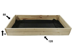 Warzywniak skrzynia na warzywa inspekt drewniany 80x120 niski 18cm